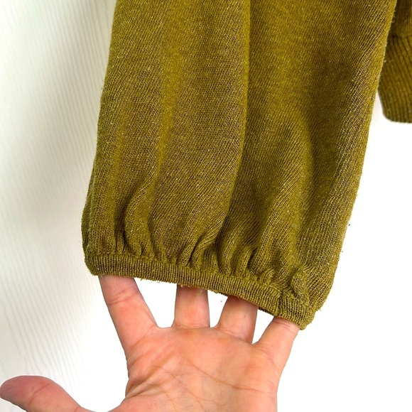 Zara - Olive Green Split Back Tie At Neck Long Sleeve Lightweight Sweater Small - Picture 4 of 11